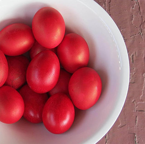 Red Greek Easter eggs