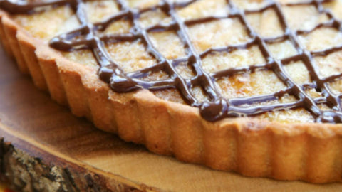 Ricotta Almond Tart With A Biscota Crust