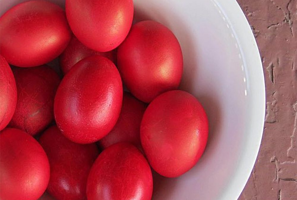 Red Greek Easter eggs